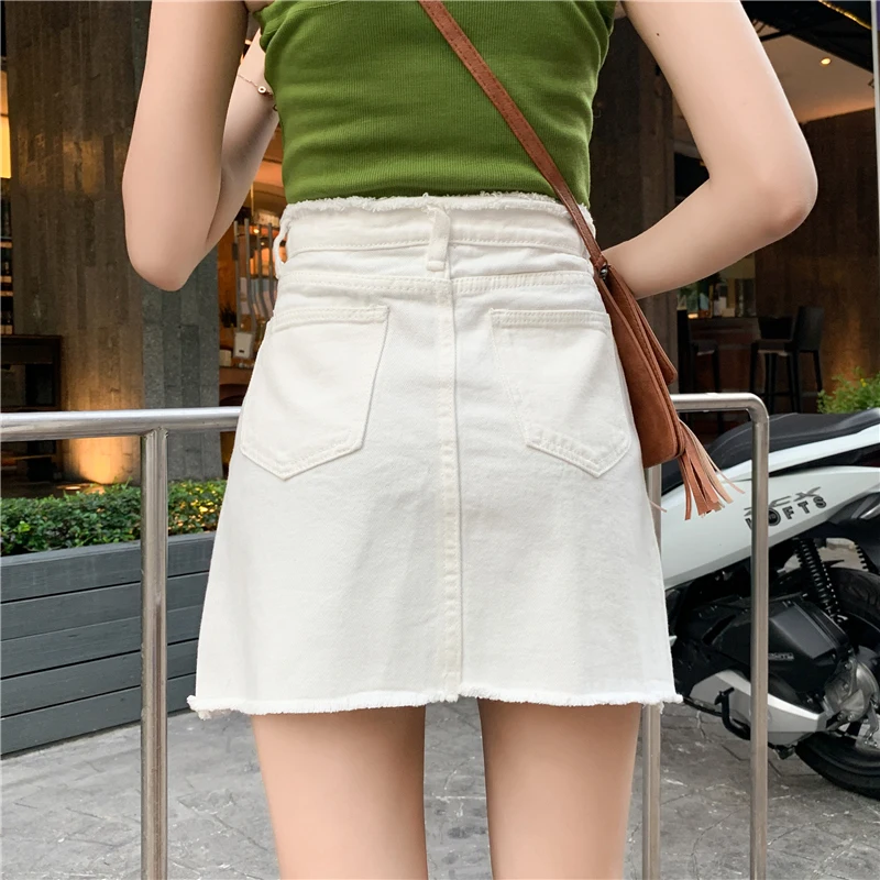 ارتفاع الخصر ألف خط الدنيم تنورة المرأة الخريف جديد الكورية Sle زائد حجم تنوعا Bodycon ort التنانير Faionable نقية...