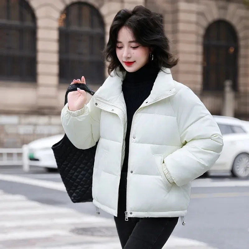 Casual Women Loose Thicken Jacket Button Up Solid Warm Bread Clothing For Women Puffer Jackets Autumn Cardigan Coat 2024 New