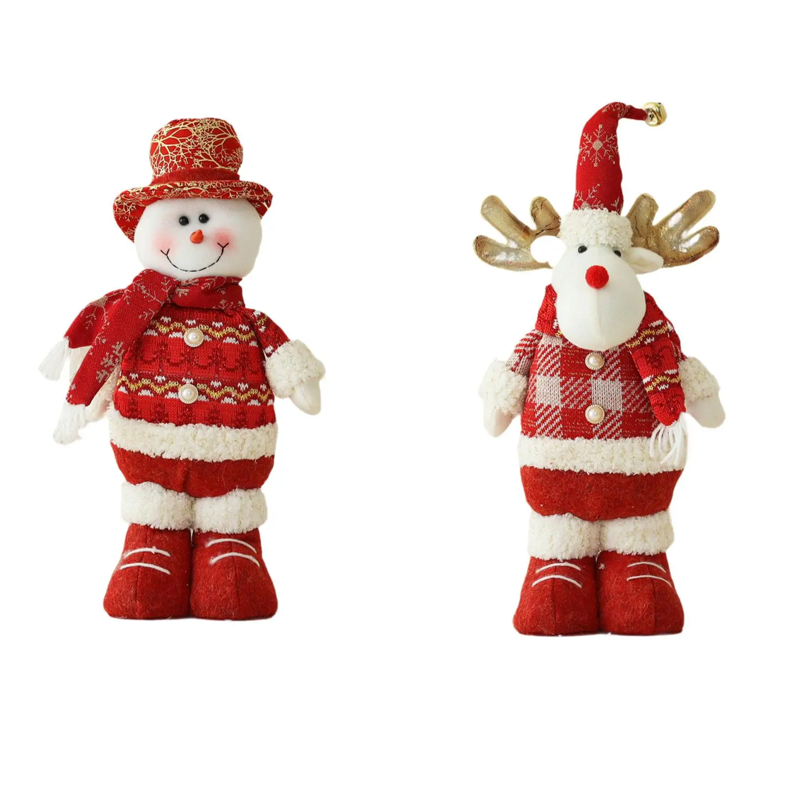 

Christmas Plush Standing Doll Xmas Present Xmas Decoration 20x45cm for Festival