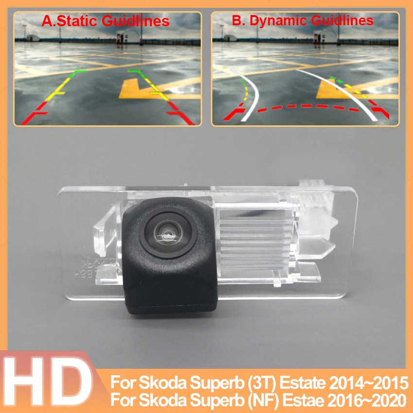 

140 degree wide angle For Skoda Superb (3T)(NF) Estate 2014~2020 HD Night Vision Car Rearview Waterproof High quality RCA Camera