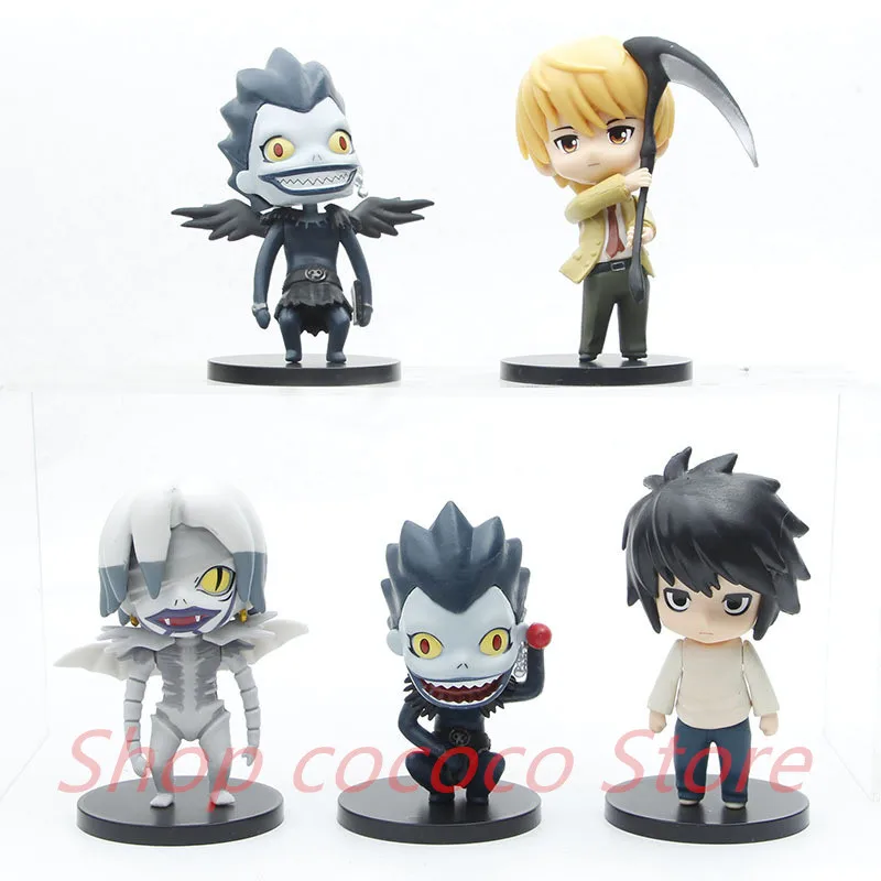 5pcs/set Anime Death Note Figure 10cm Lawliet Yagami Light Death Lawliet Anime Figurine PVC Action Figure Model Doll