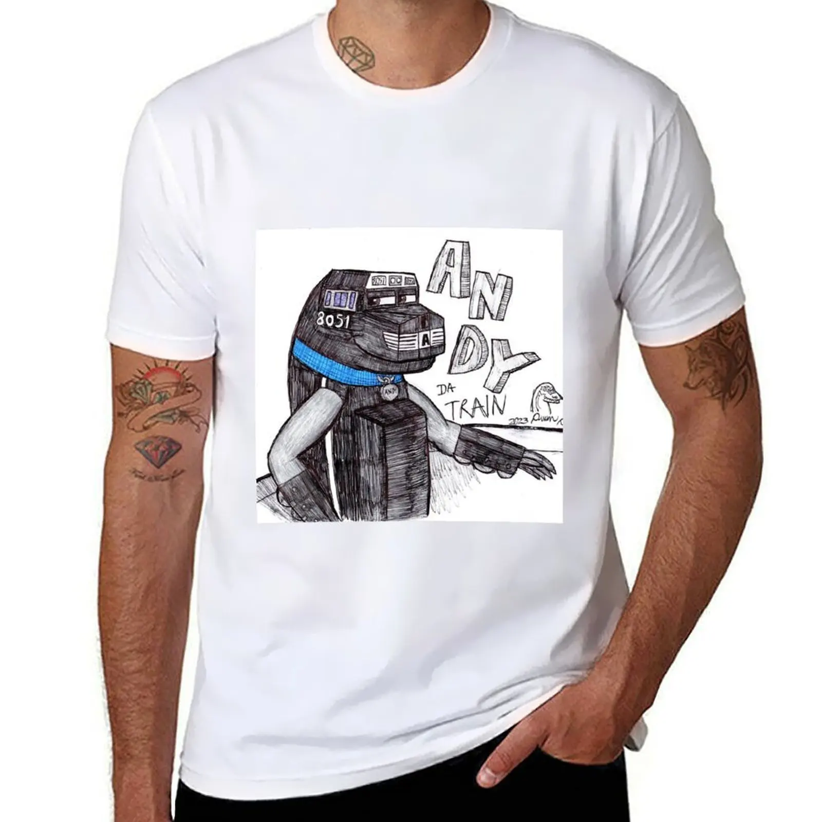 

Andy Da Train (Andy & His Collar) T-Shirt man t shirts cotton t shirts for man slim fit T-Shirt