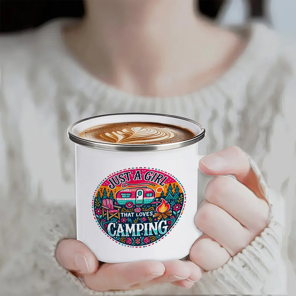 

Enamel Mug Stainless Steel Coffee Mug Hot Cold Drink Design Without Thermometer for Camping Travel and Office Use Coffee Cup