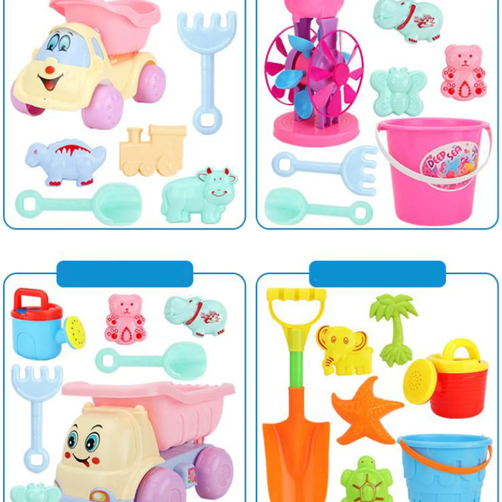 

6Pcs Kids Beach Playing Set Premium Plastic Creative Sand Tools Promote Color Cognition Imagination Social Skills Small
