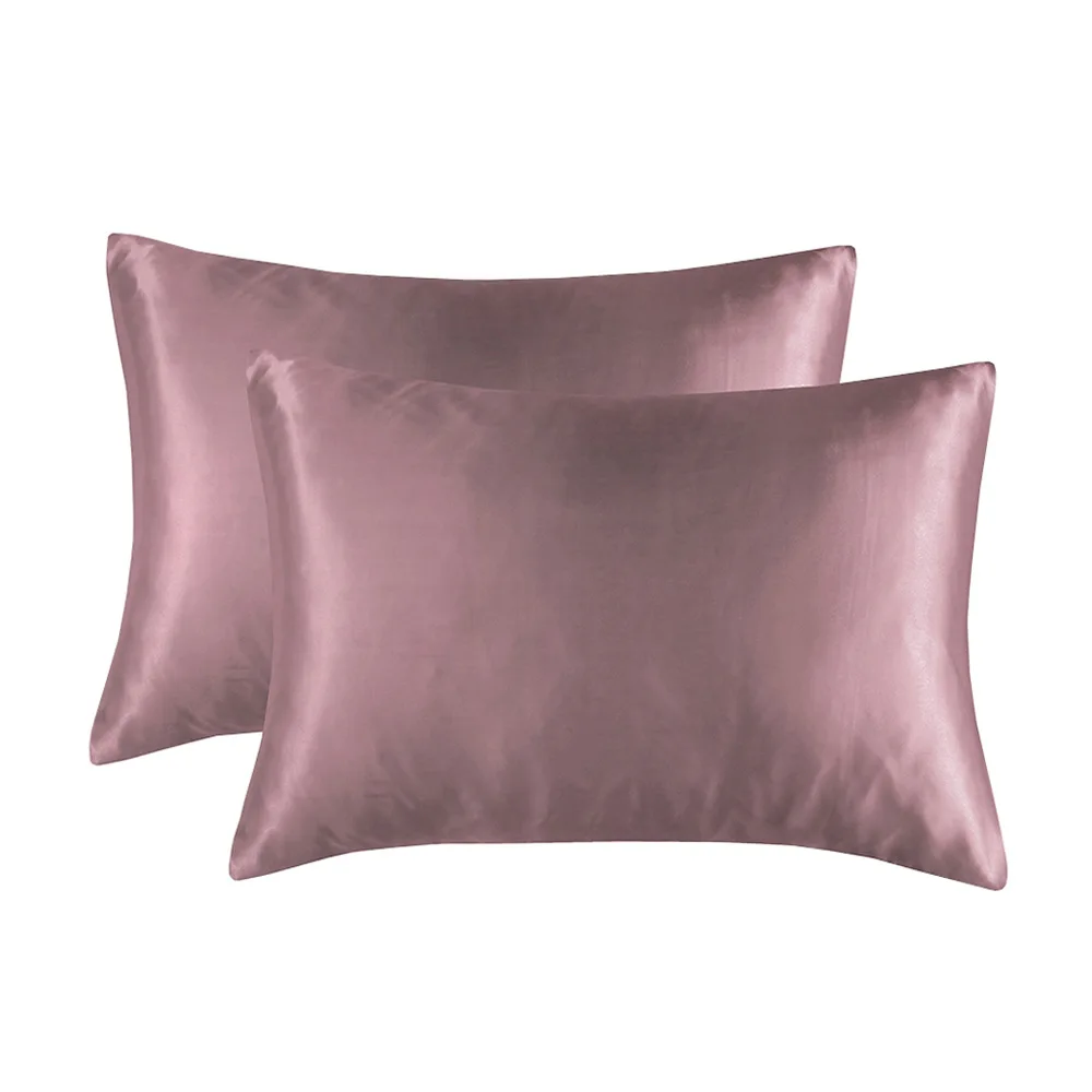 

A Pair Solid Color Soft Pillowcase Cover Bedding Pillow Cover Rectangle Pillow Cases Bed Linings