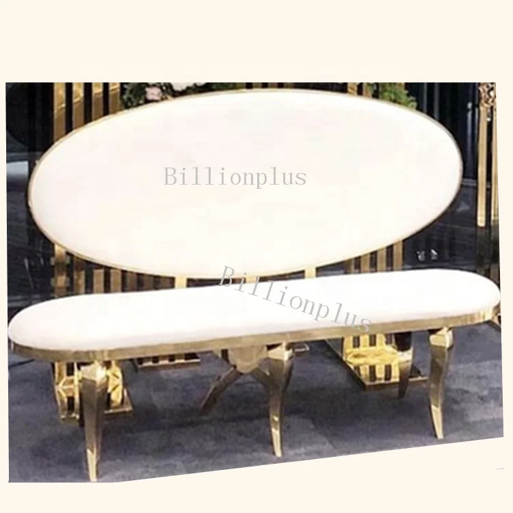 Modern Gold Stainless Steel Cross Legs Velvet Reception Bride And Groom Event Sofa Chair For Wedding