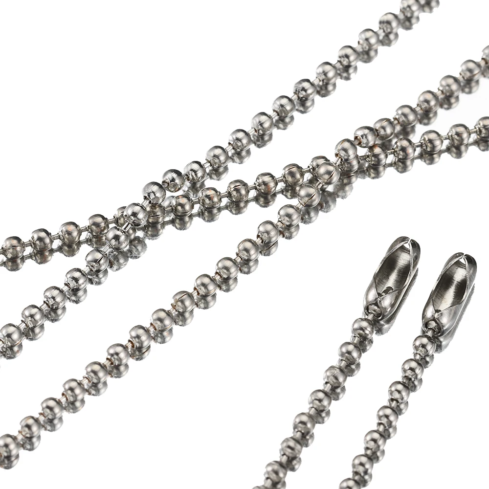 10pcs/Lot Stainless Steel Ball Bead Chains for Key Chain/Dolls/Label Hand Tag Connector DIY Jewelry Finding Accessorise Supplies