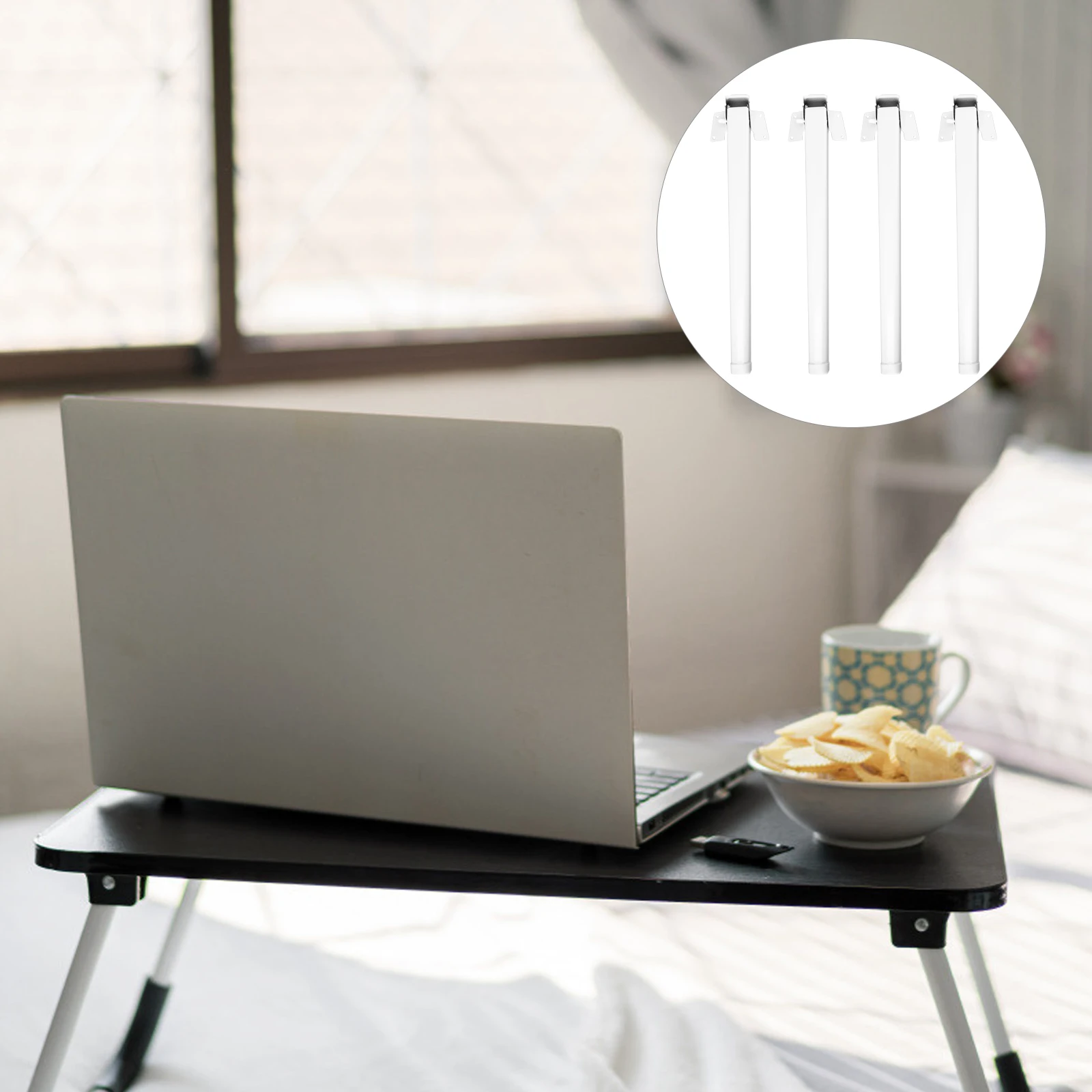 

4 Pcs Metal Folding Table Legs Durable Laptop Bed Table Support Portable Replacement Iron Furniture Accessories