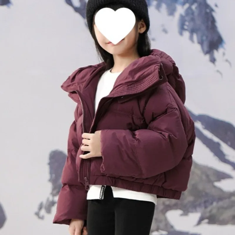 Girls Winter 2024 new foreign style children's short thick coat