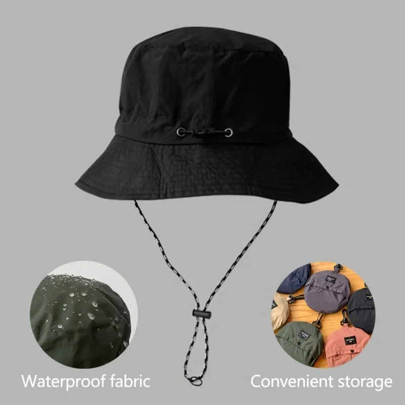 New Fishing Cap Men Women Quick-Drying Folding Fishing Cap Outdoor Bucket Hat Camping Hat Windproof Trekking Hat Beach Hat