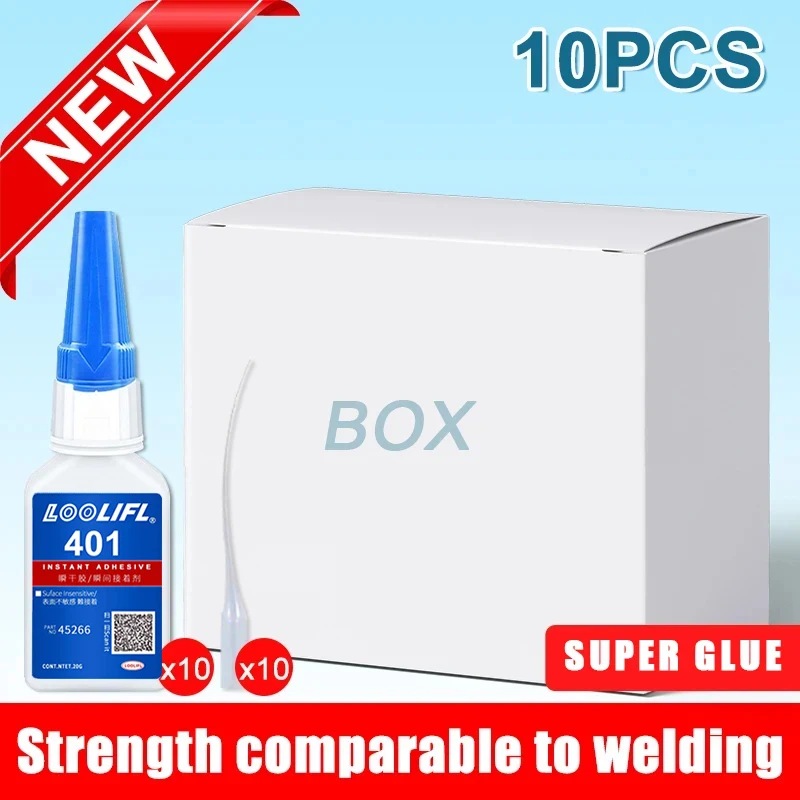 LOOLIFL 20 ml 401/406 Instant Sterke Superlijm Universele Superlijm Machtige Instant Lijm voor Hars Keramiek Metaal Glas Sneldrogend