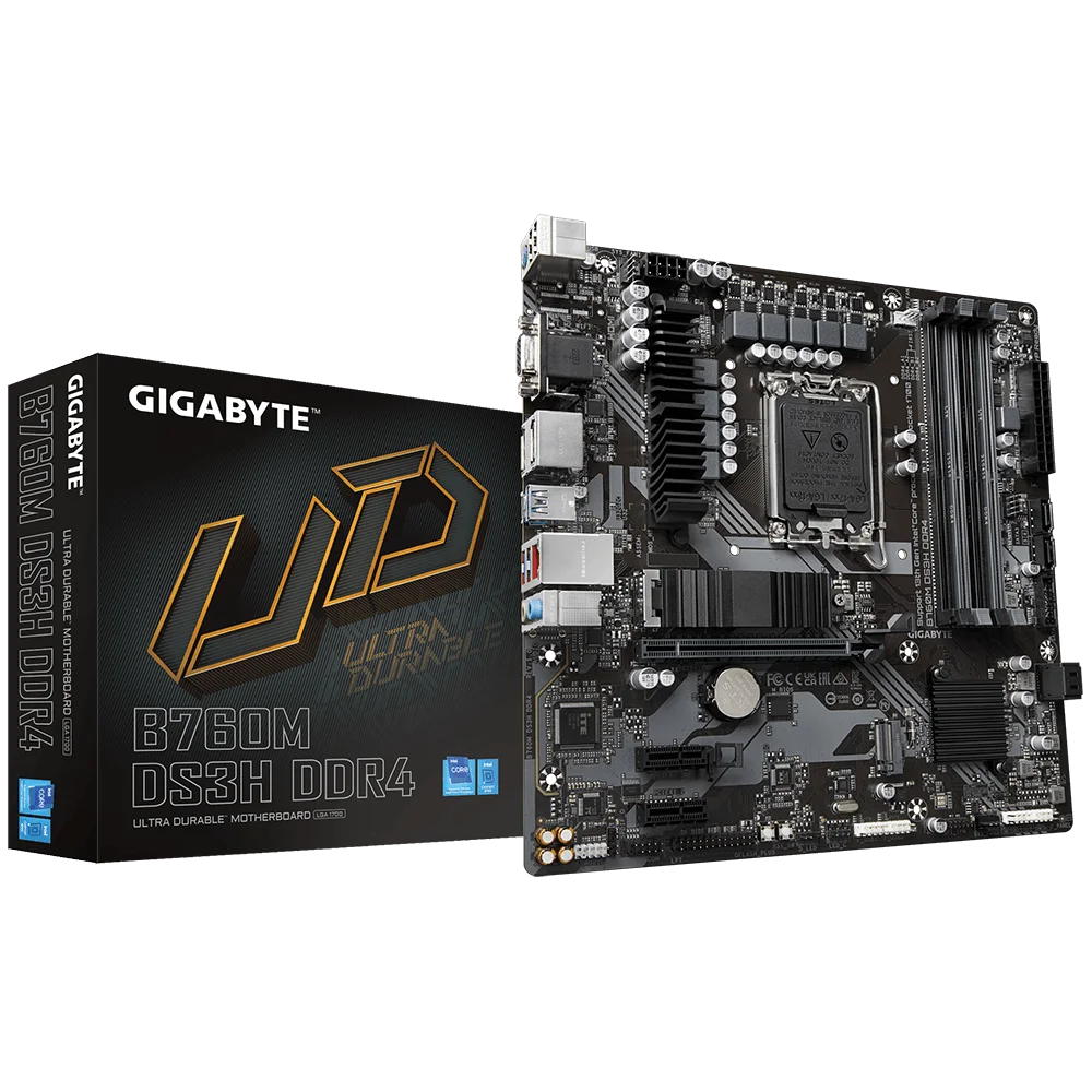 Gigabyte placa-mãe b760m ds3h ddr4 lga 1700 mainboard 64gb m.2 ddr4 5333mhz desktop intel b760 suporte i3 i5 i7 lga1700 cpu