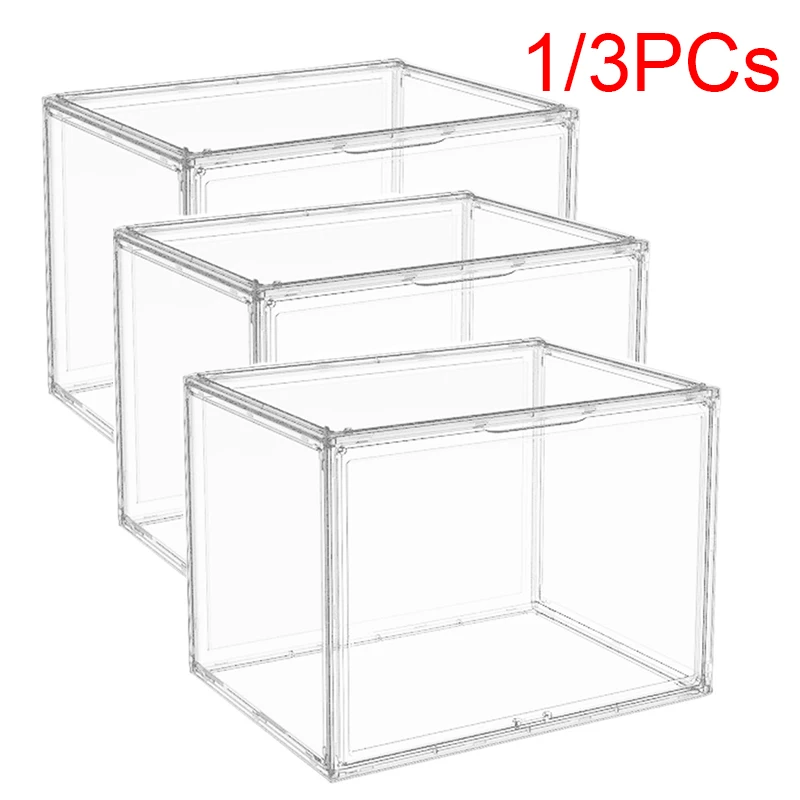 1/3PCS Clear Large Capacity Storage Box Organizer for Figures Acrylic Box Showcase Blind Box Makeup Organizer for Bag