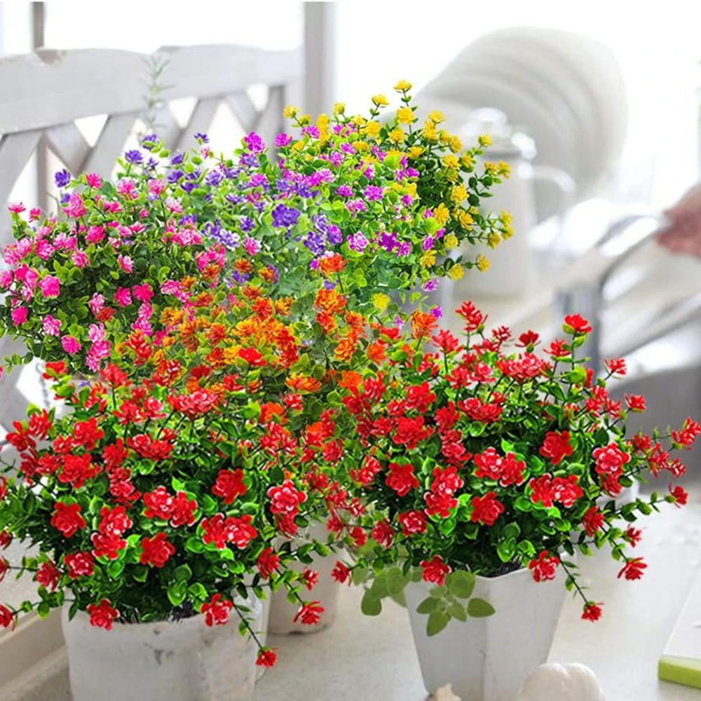 

10 PCS Artificial Flowers Fake Eucalyptus Plant Wedding Arch Wreath Home Room Decor Outdoor Yard Flowerpot Festival Scrapbook