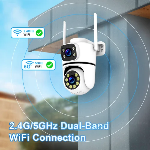 Imagen 2 del producto Tuya 5K 10MP WIFI cámara IP al aire libre 5G Wifi lente Dual cámara PTZ Onvif CCTV vigilancia AI seguimiento Alexa/cámara de seguridad con gafas