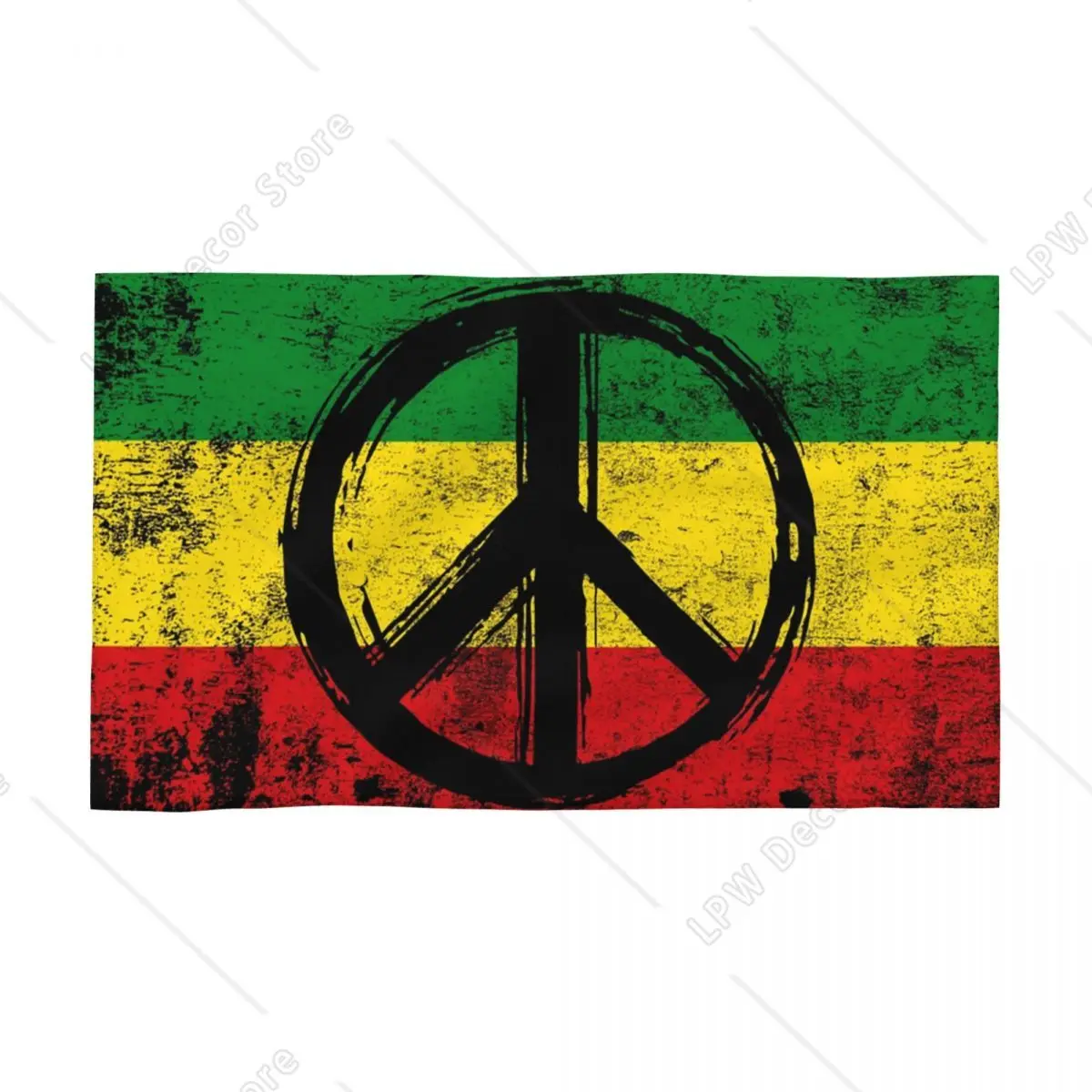 Rasta Flag With Peace Symbol Face Towel Custom Reggae Breathable Cotton Beach Towels