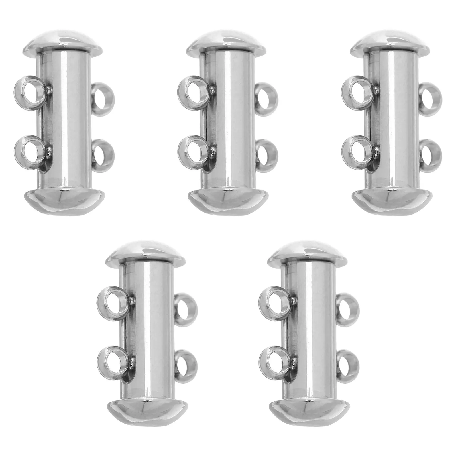 

5pcs Double Necklace Layering Clasp Stainless Steel Jewelry Fastener Multi Layer Chains Diy Friendly Bracelet Connector Unique
