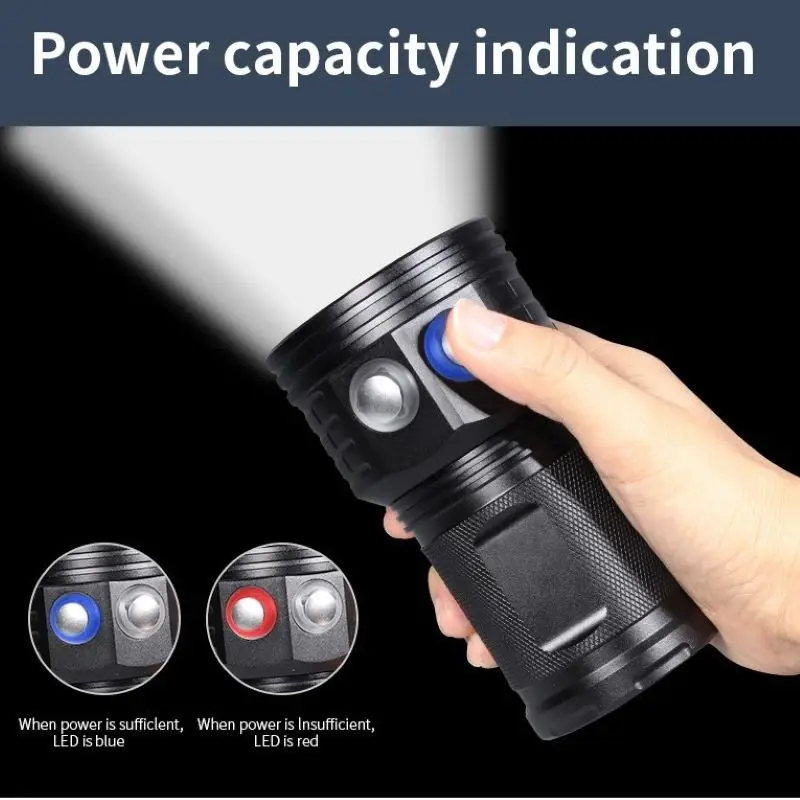 QX14/QX27 500W photography fill light diving flashlight red and blue light strong light high power underwater 80 IPX8