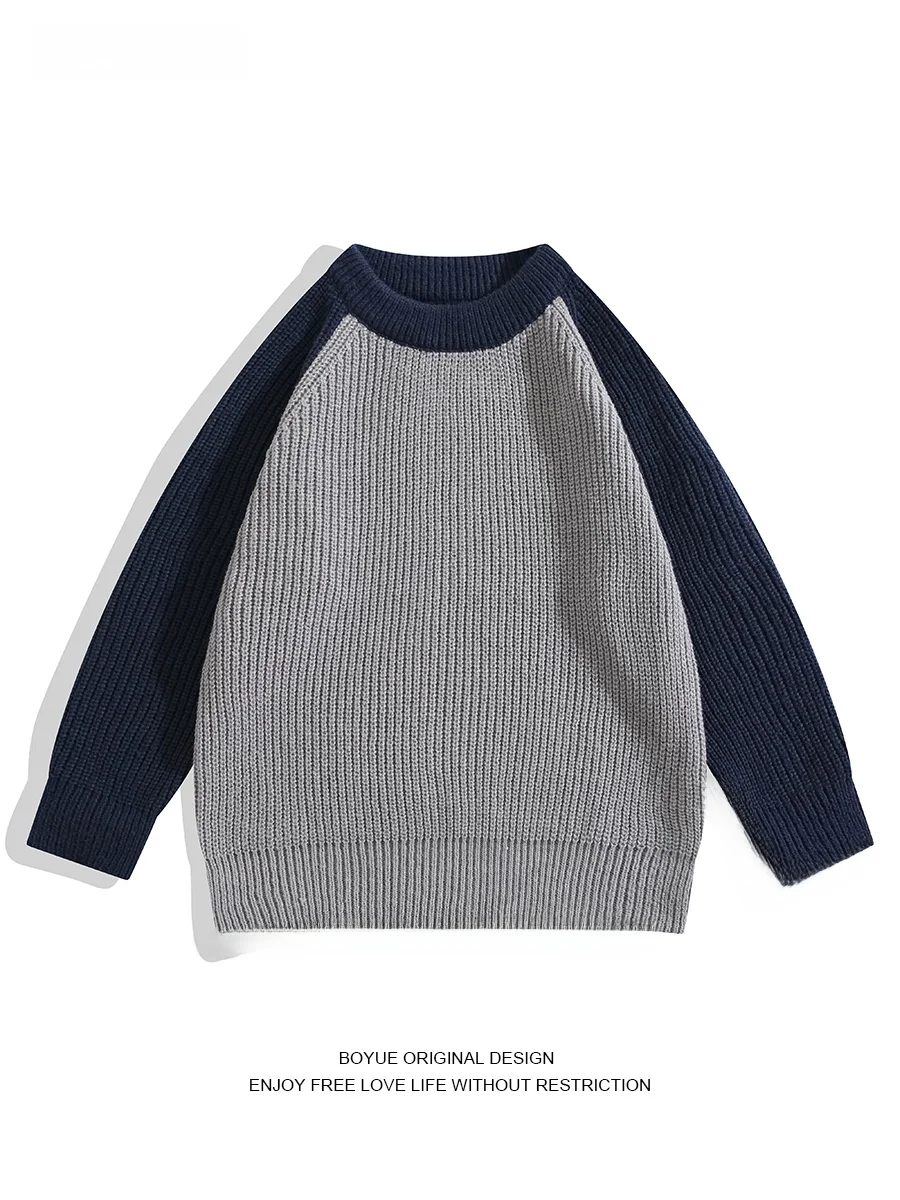 

Свитер Boyue Color Blo с вставками, повседневный, облегающий, вязаный, для мужчин и женщин, модный, художественный, в стиле Гонконг