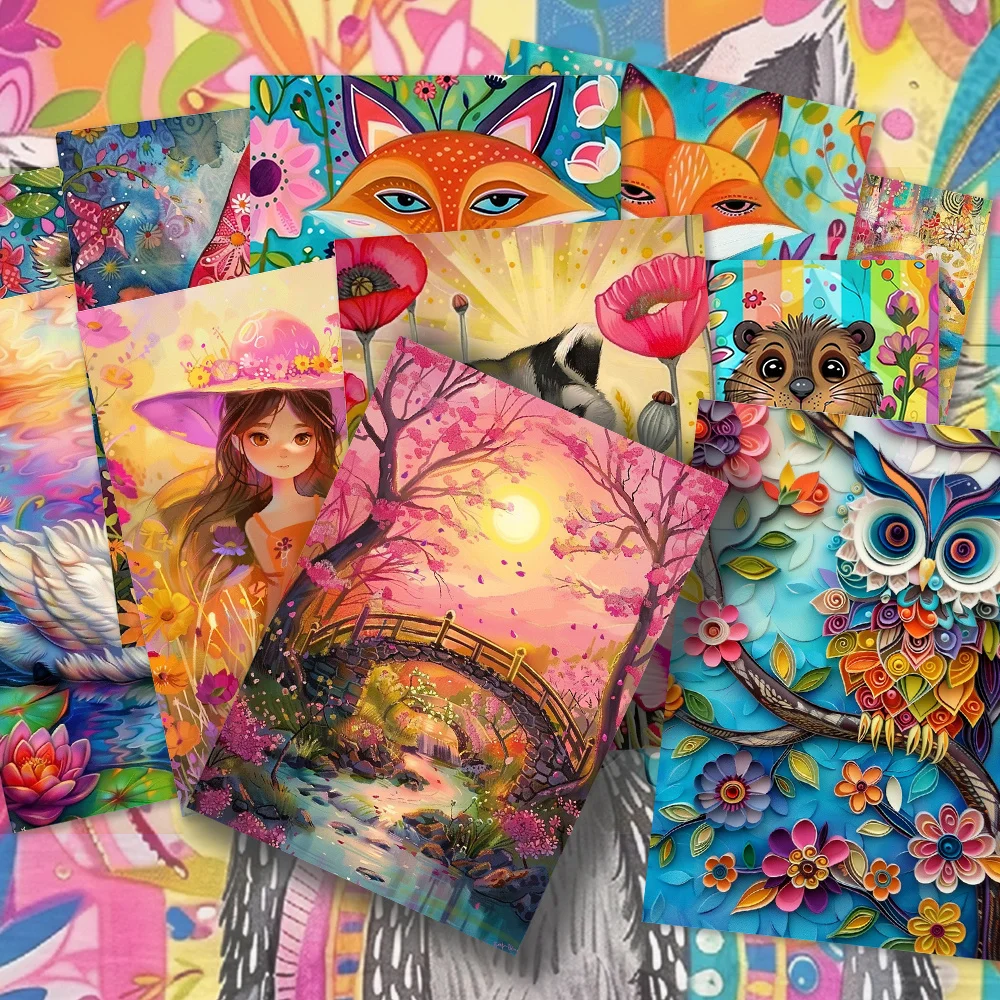 

32pcs, Fantasy Forest Journal Postcards, Birthday/Anniversary Gifts, Collectibles, Suitable for Gift Giving, Can be Mailed.