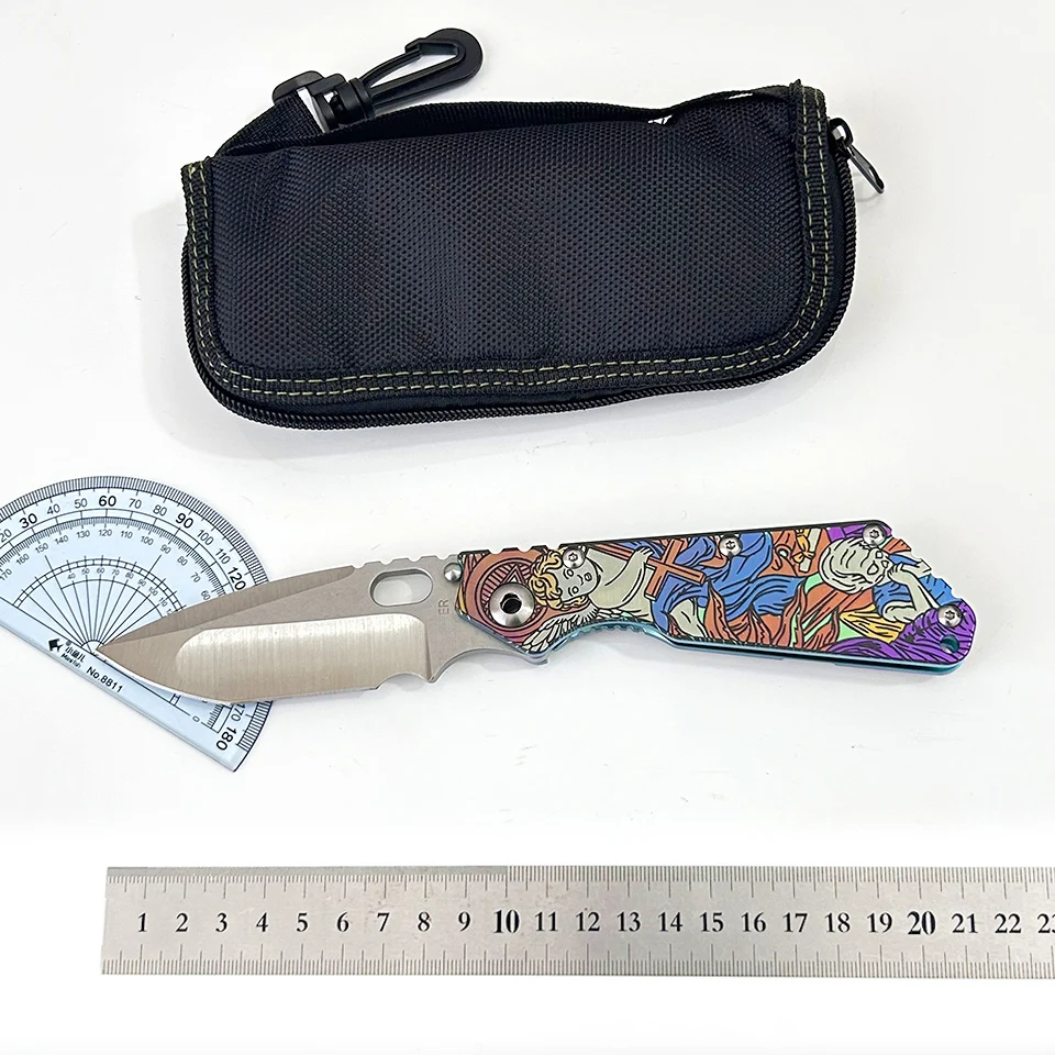 Premium QK Folding Knife VG10 Blade Titanium Alloy Handle Copper Gasket Outdoor Camping Hunting Portable EDC Collection Tool