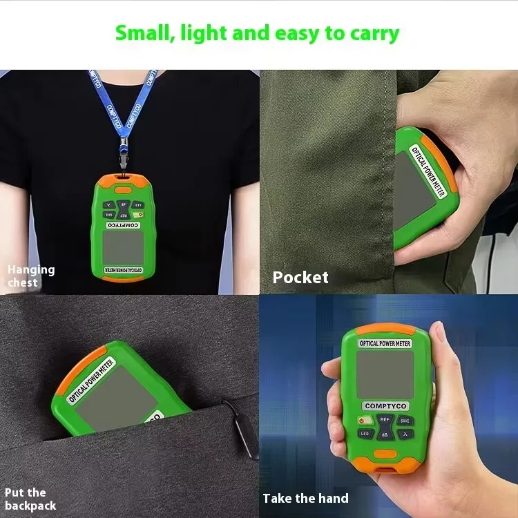 COMPTYCO AUA-DC7/D5 Mini Optical Power Meter Fiber Optic Tester OPM Dengan Lampu LED Isi Ulang