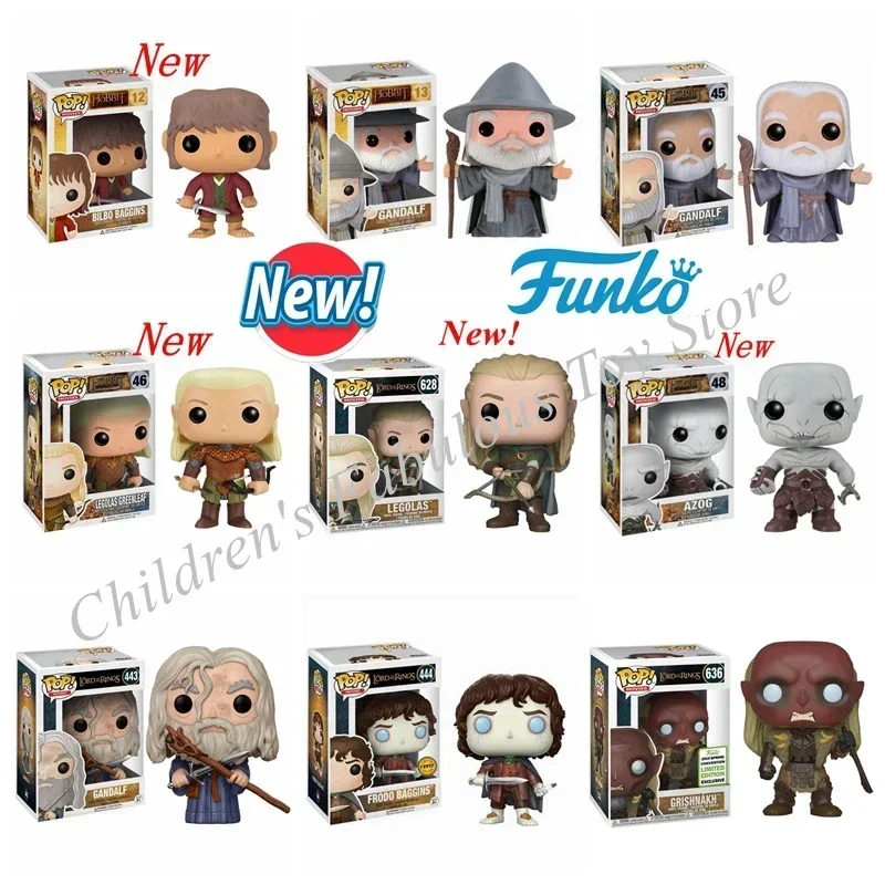 FUNKO POP 443 Gandalf 13 45 Bilbo 12 Legolas 46 Azog 48 444 636 legolas 628 colección de acción figuras de vinilo modelo juguetes para regalos