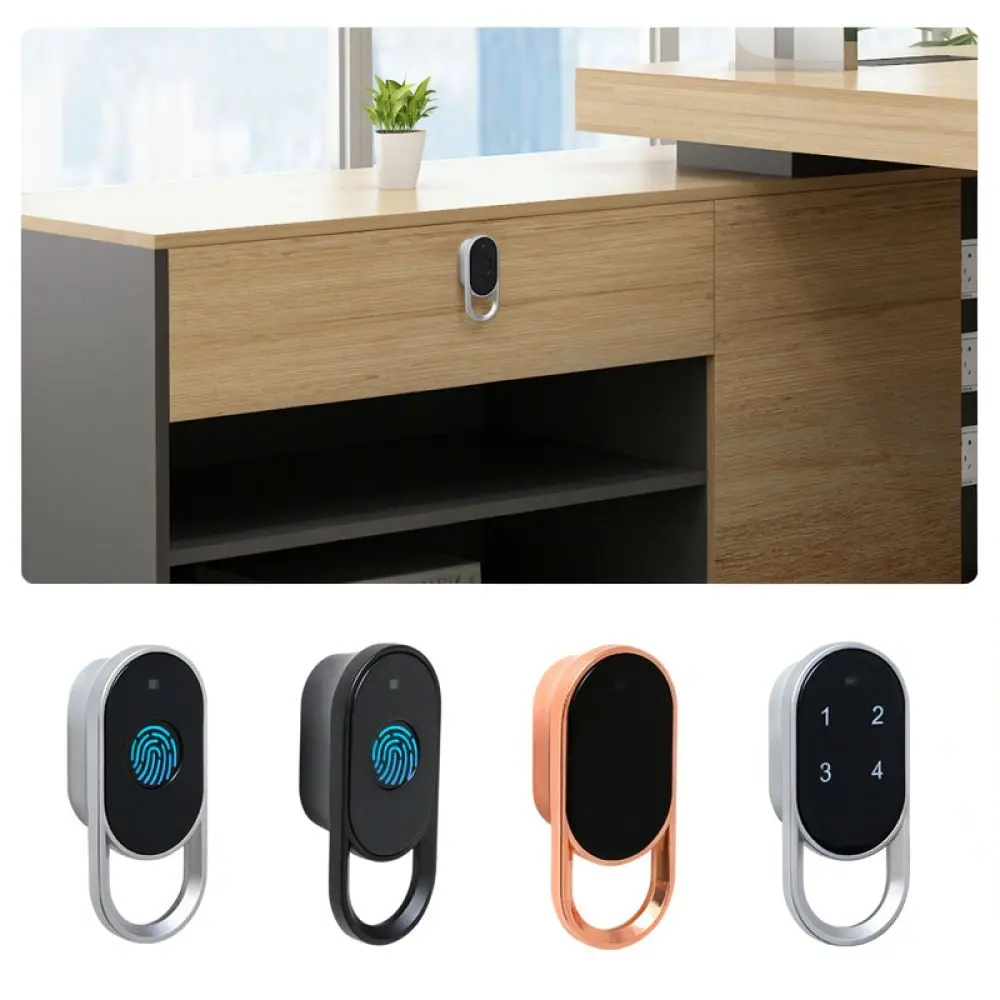 Fingerprint Smart Drawer Lock Password Card Access Electronic Cabinet Security Hidden Zinc Alloy Hardware Modern Tool