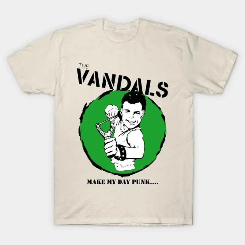تي شيرت The Vandals Make My Day Punk باللون الأبيض لجميع المقاسات Ae15