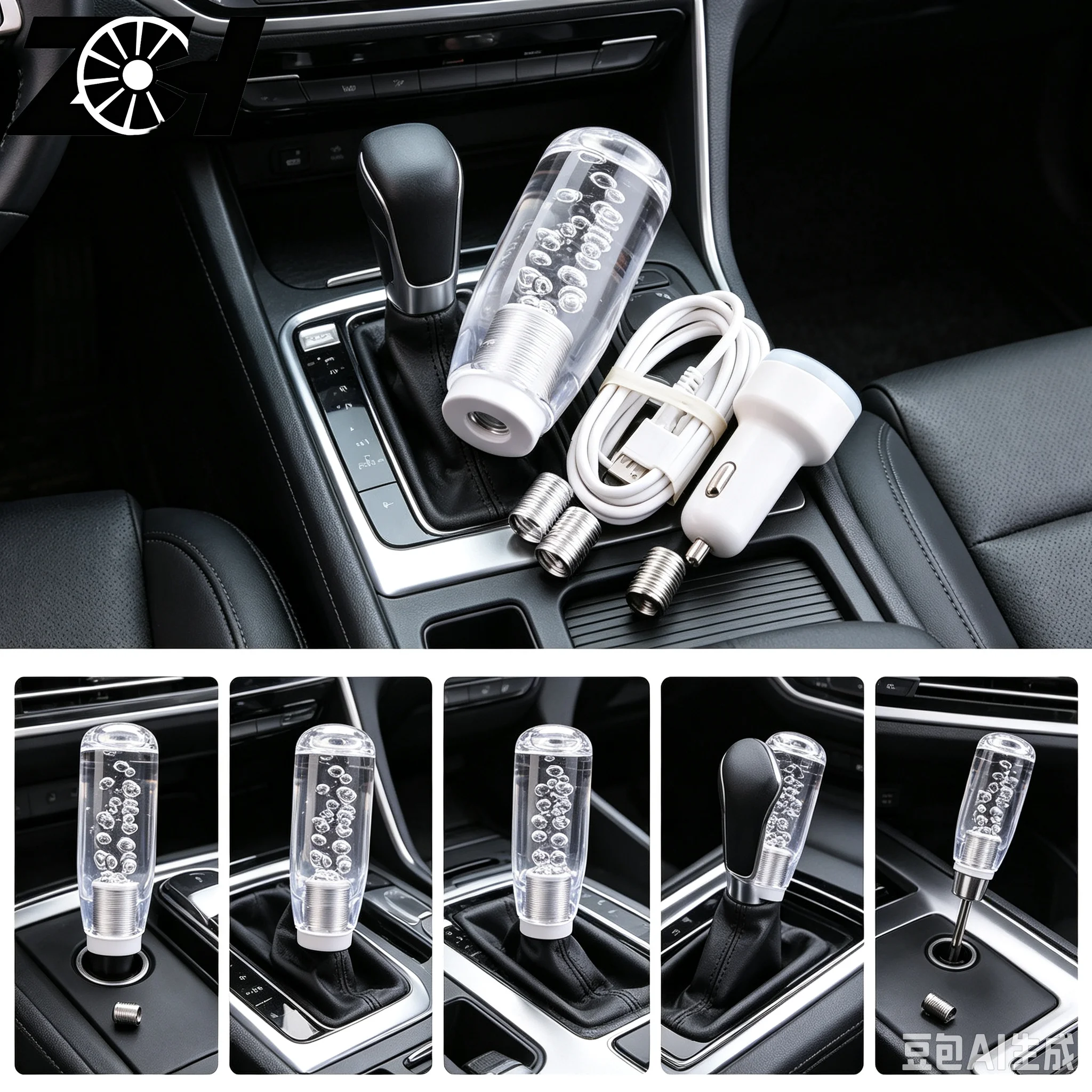 10cm Car Transparent Stitching Gear Shift Knob Crystal Bubble Colorful Shifter Lever AT MT Fit For Honda Toyota