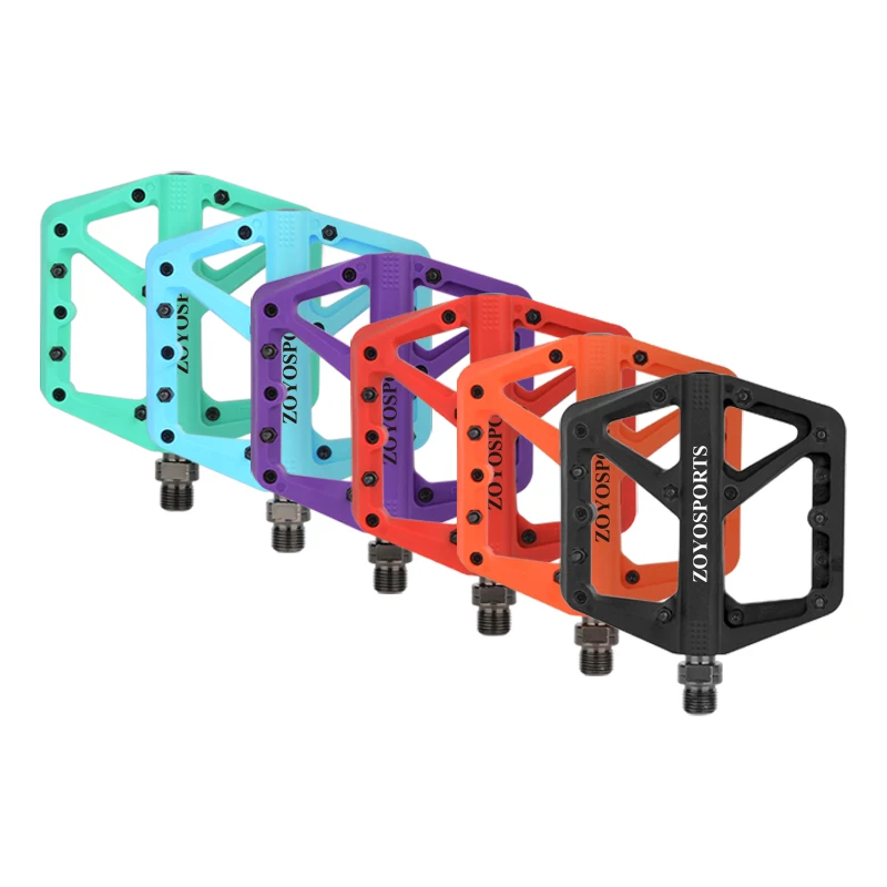 For ZOYOSPORTS Light MTB BMX CNC Nylon Plastic Bicycle Pedal Bearing Device for Use on Mountain & Road Bikes