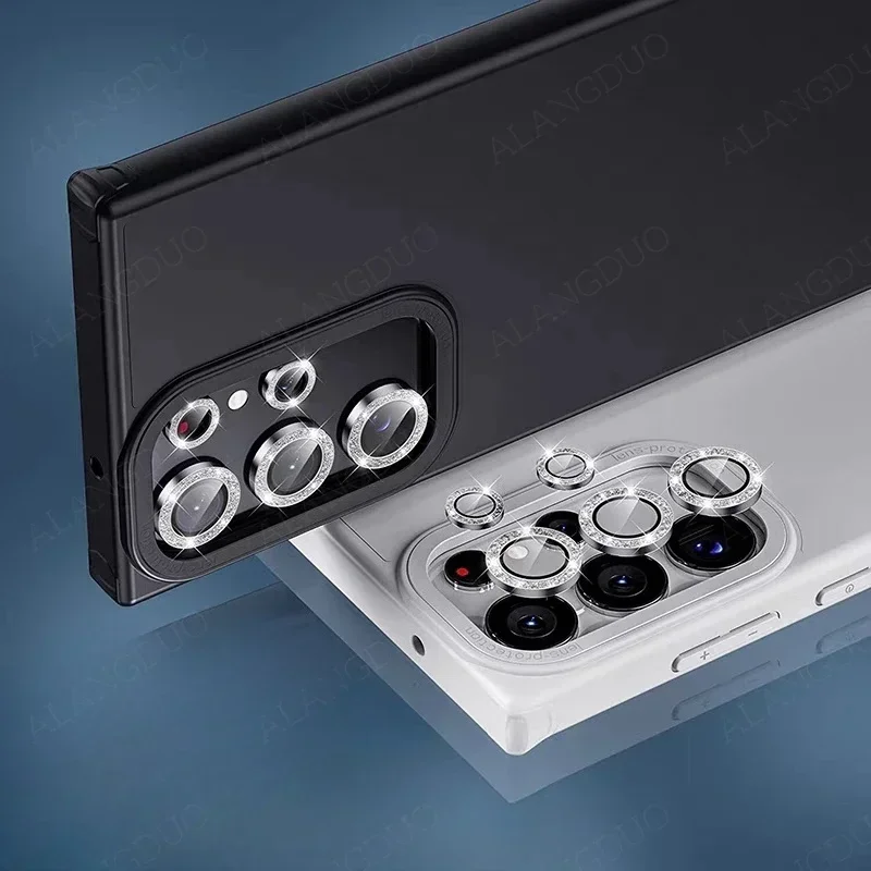 Glitter Camera Protector Glass For Samsung Galaxy S24 Ultra Metal Lens Ring Screen Protector Quick installation S24Ultra S24Plus