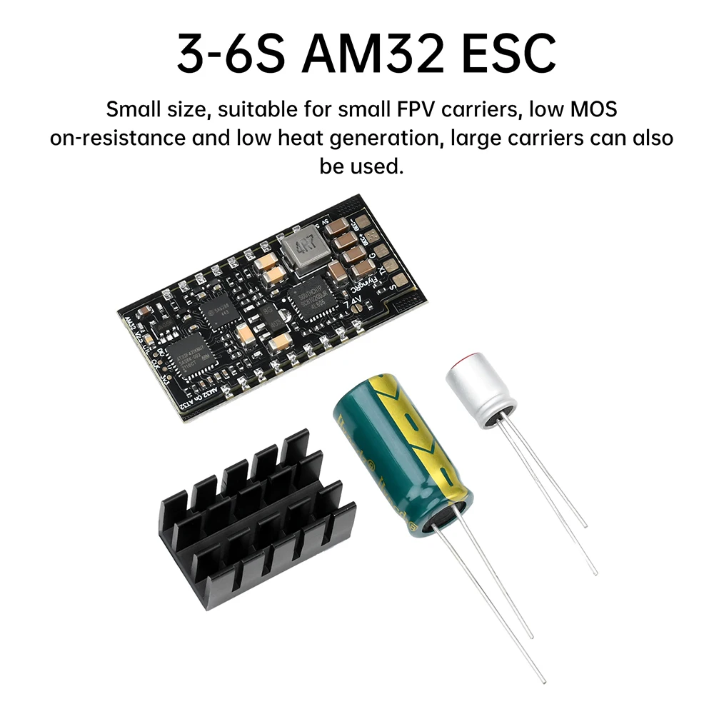 Controlador electrónico de velocidad de Motor sin escobillas 3 ~ 6S AM32, controlador de velocidad de Motor BEC para vehículo aéreo FPV