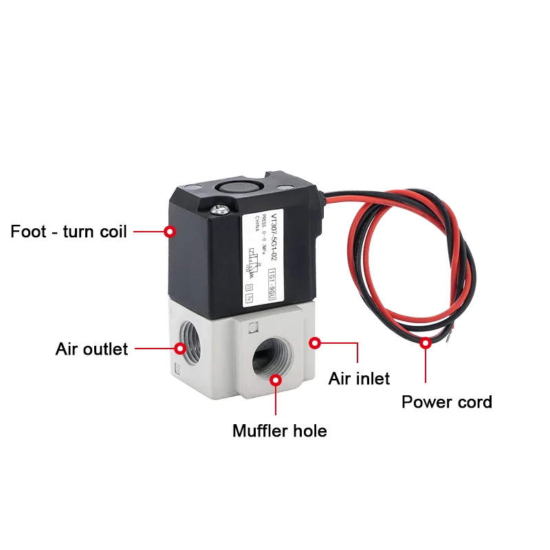 VT307 Series 3 Port Solenoid Valve Direct Operated Poppet Type VT307-5G1-01 Vacuum VT307V-5G1-01