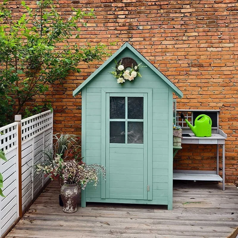 Kindergarten Outdoor Locker Solid Wood Garden Multifunctional Storage Cabinet Villa Terrace Tool Room Mobile Cabin