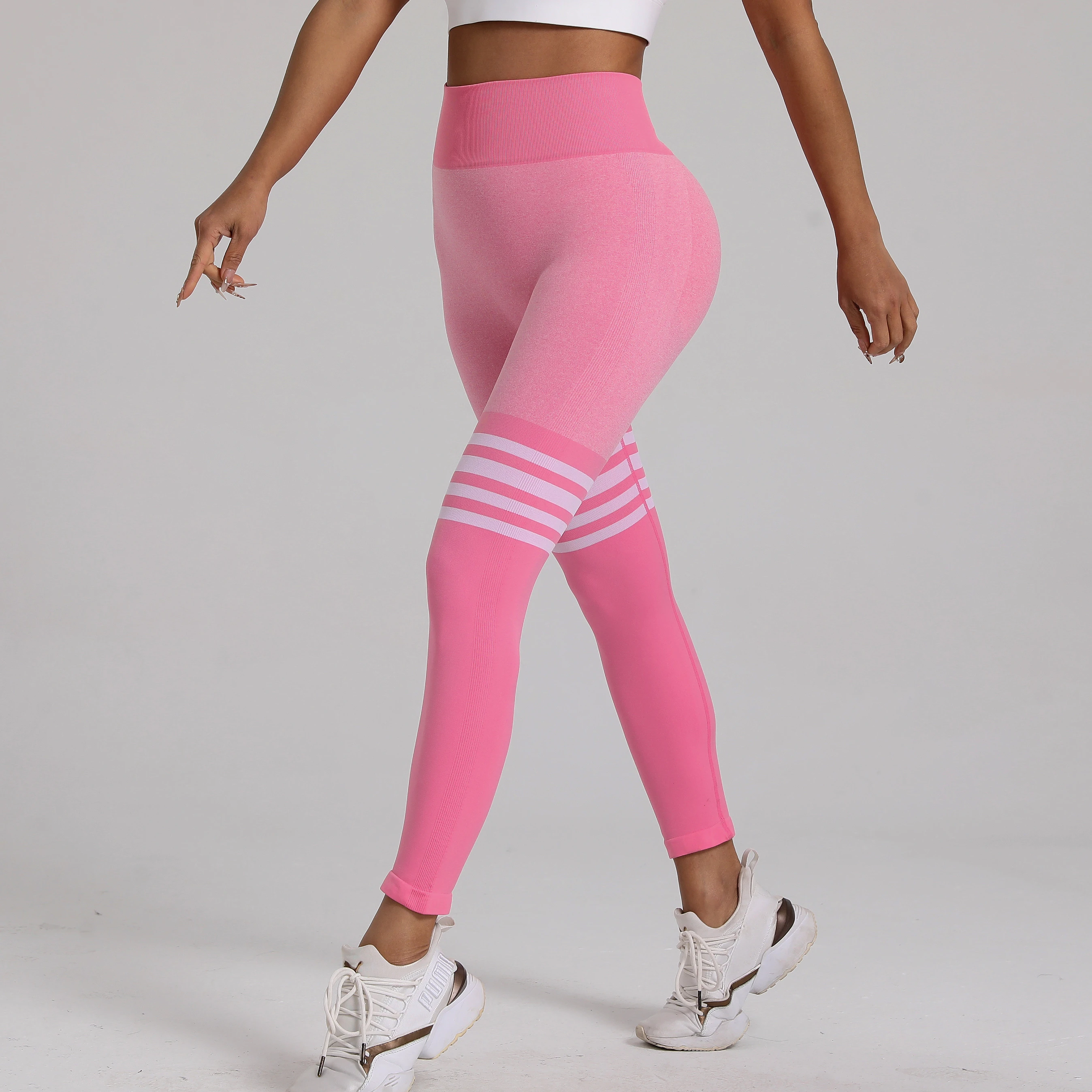 Women Gym V Back Line Leggings Butt Lifting Fitness Athletic Workout Scrunch Leggins Outdoor Yoga Pants Sports Tights S-XL