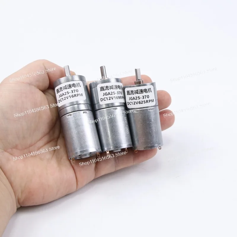 JGA25-370 Miniature DC Geared Motor, 6V/12V/24V, Adjustable Low Speed & High Torque, Forward/Reverse for DIY Robotics & Automati