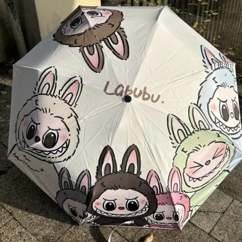 Umbrella Labubu Monster Cartoon Automatic Sunshade Kawaii Umbrella Sun Umbrella Sunscreen Anti-ultraviolet Folding Umbrella Gift