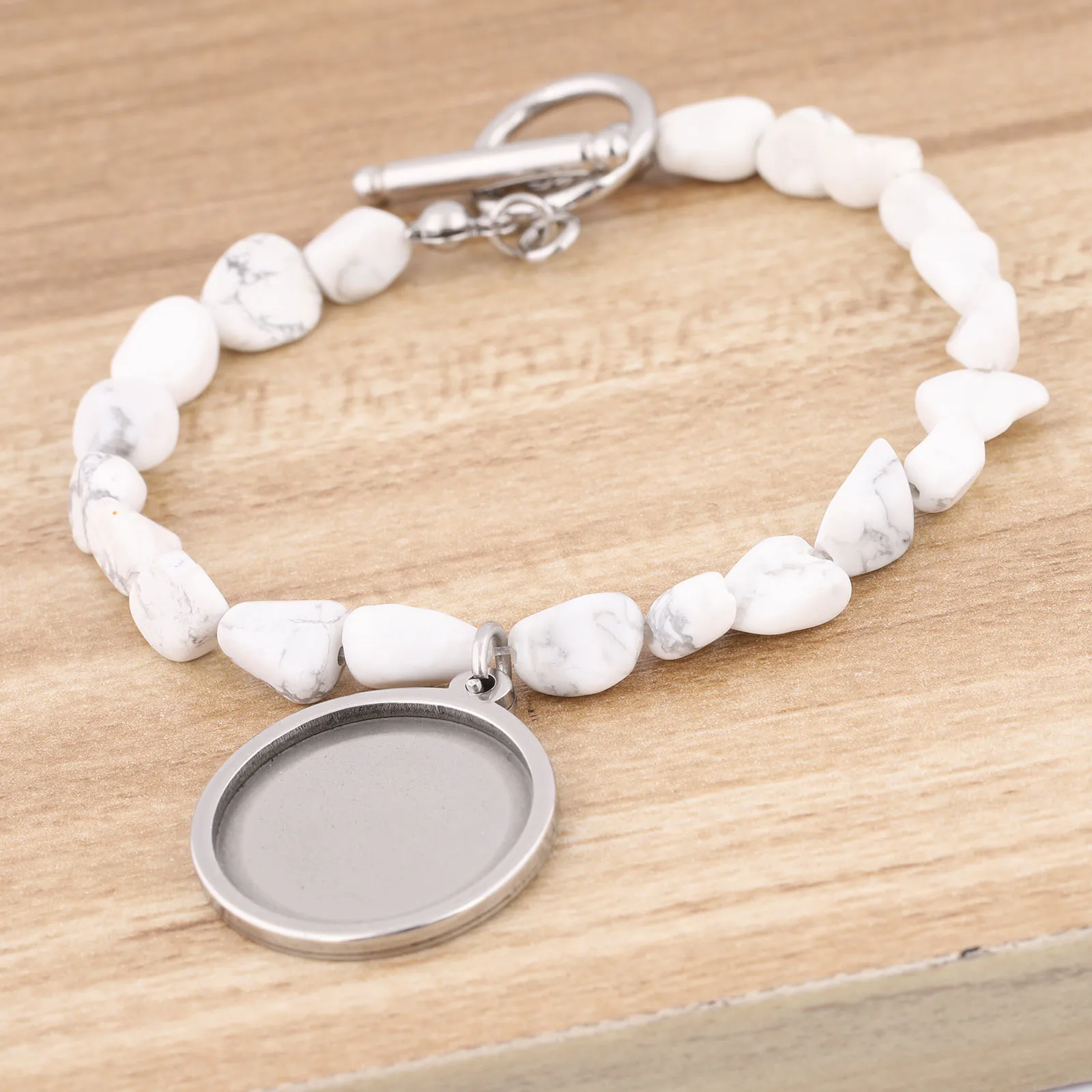 

2pcs Stainless Steel Stone Chain Bracelet Base Blanks Fit 20mm Cabochon Setting Trays Diy Bracelets Making Accessories