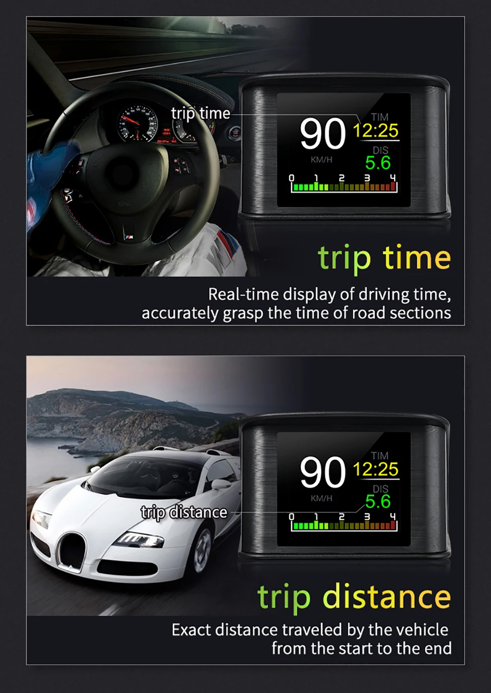 P10 PRO Auto OBD2 Head-Up-Display Digitaler Tachometer Bordcomputer Übergeschwindigkeitsalarm Motorfehlercode Elektronisches Zubehör – Detail 21