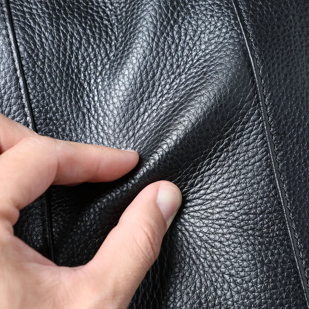 S.WORKER Lässiger Rucksack aus echtem Leder für Herren, 15-Zoll-Laptop-Rucksack aus Rindsleder, handgefertigt, modischer Preppy-Stil, Schultasche – Detail 14