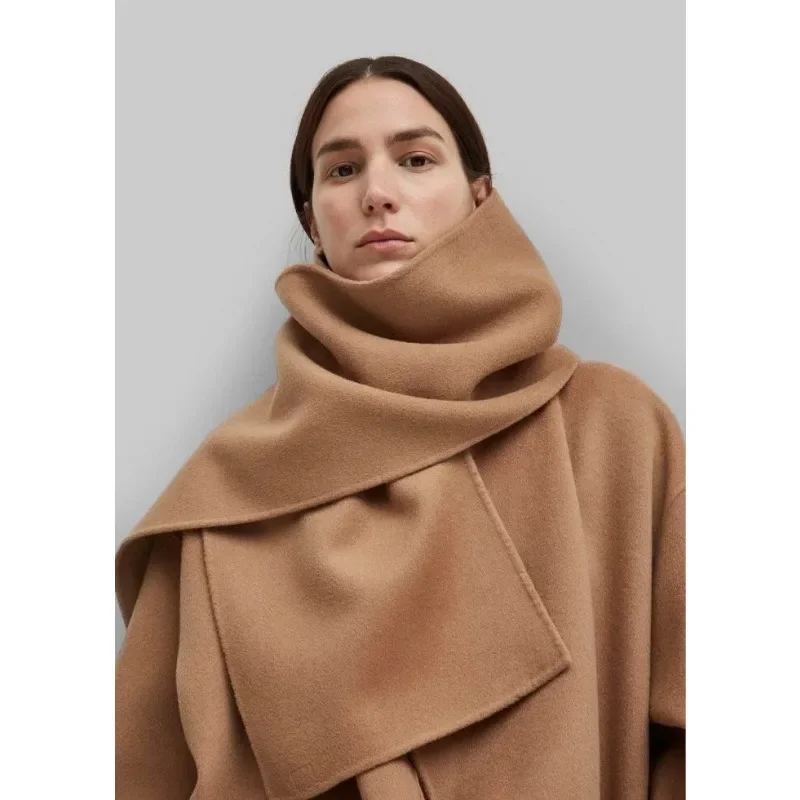 TT SimonE – Lenço feminino de lã caxemira, monocromático, longo, temporada de inverno, moda