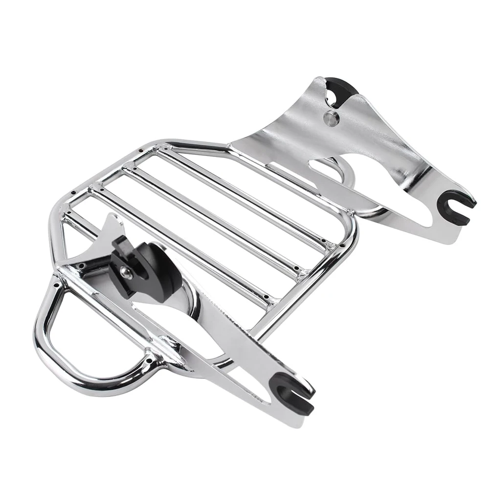 رف أمتعة قابل للفصل من الكروم لدراجة Harley Touring Road King Street Glide FLHX FLHR - معدات السفر للدراجات النارية 2009-2025 #2