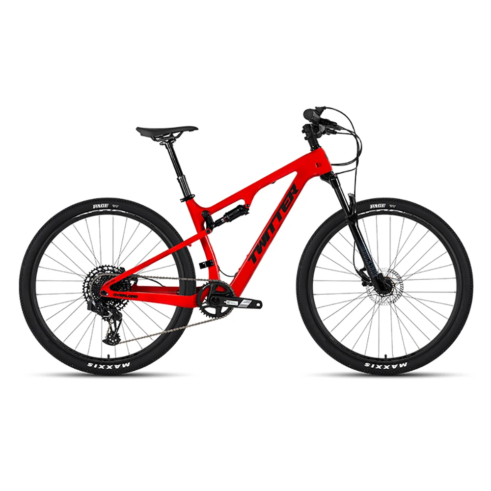 AliExpress TWITTER 27.5/29 nch Carbon Fiber Softail Mountain Bike Wireless Electronic Shifting Hydraulic Disc Brake Dual Suspension Bicycle