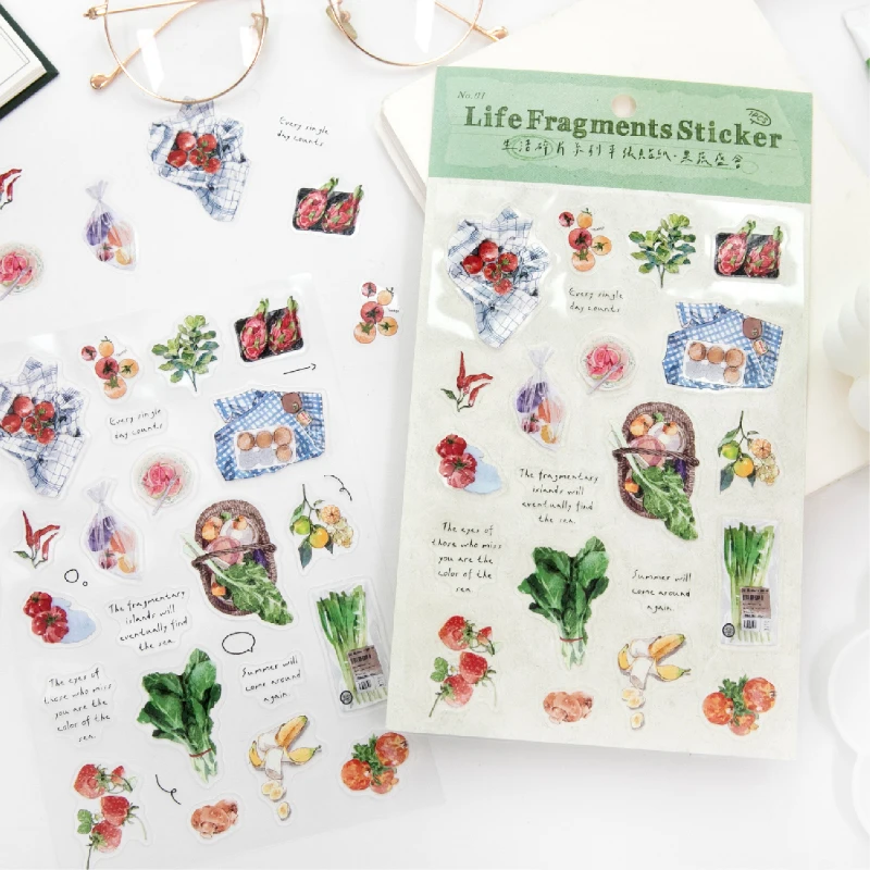 

INS Style Forest Plants & Vegetables Clear Sticker for Junk Journal Scrapbooking Decor Craft Supplies Stationery