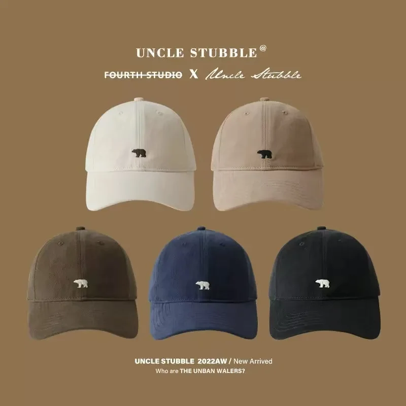 Polar Bear Baseball Cap Fashionable and Versatile Large Head Size Soft Top New American Style Unisex Duckbill Sun Protection Hat