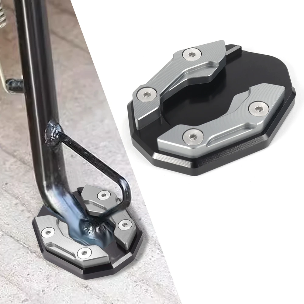 1pcs Aluminum Alloy Motorcycle Bike Kickstand Scooter Motorbike Accessories Extension Foot Pad Support Plate