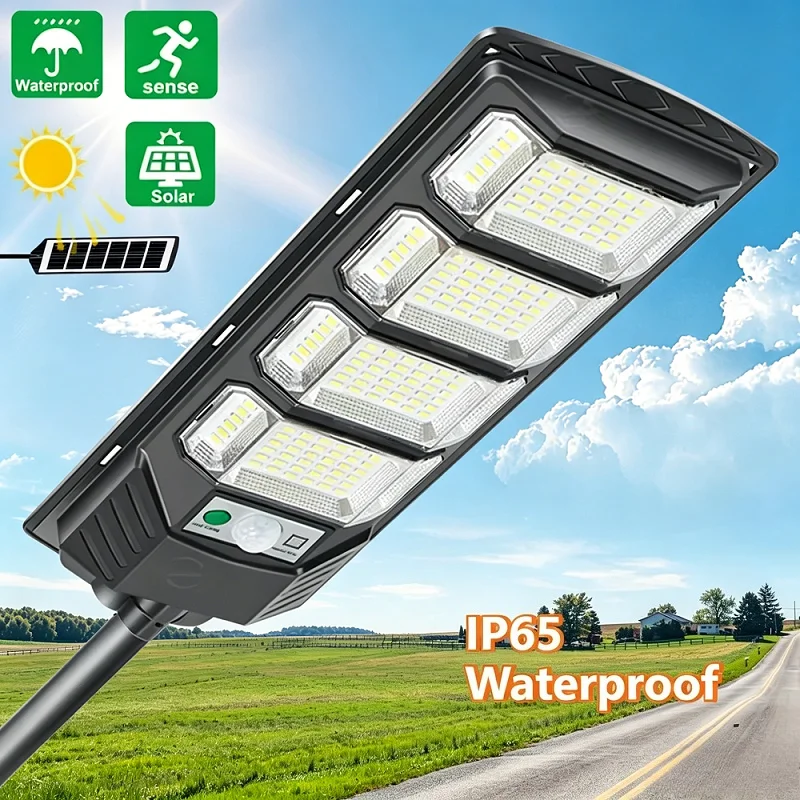 Solarleuchten für den Außenbereich, wasserdicht, Solar-Flutlicht für den Außenbereich, Bewegungsmelder, LED, 6500 K, Sicherheitsleuchte, Straßenbeleuchtung für Hof, Parkplatz