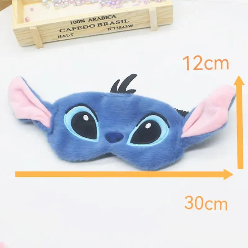 Urocza maska na oczy Stitch Anime Disney Cartoon Pluszowa maska do spania Miękka, oddychająca maska podróżna dla kobiet i mężczyzn na prezent
