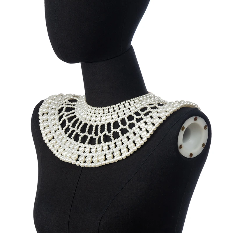 حزيم قصة 2025 جديد الصيف اللؤلؤ مطرز الدانتيل تقليم طوق أشرطة المرأة قلادة مجوهرات للملابس فستان الزفاف